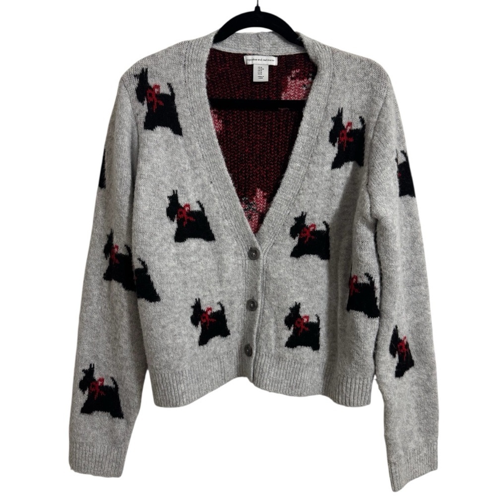 NWOT Cupcakes and Cashmere Scottie Dog Cardigan Size Medium